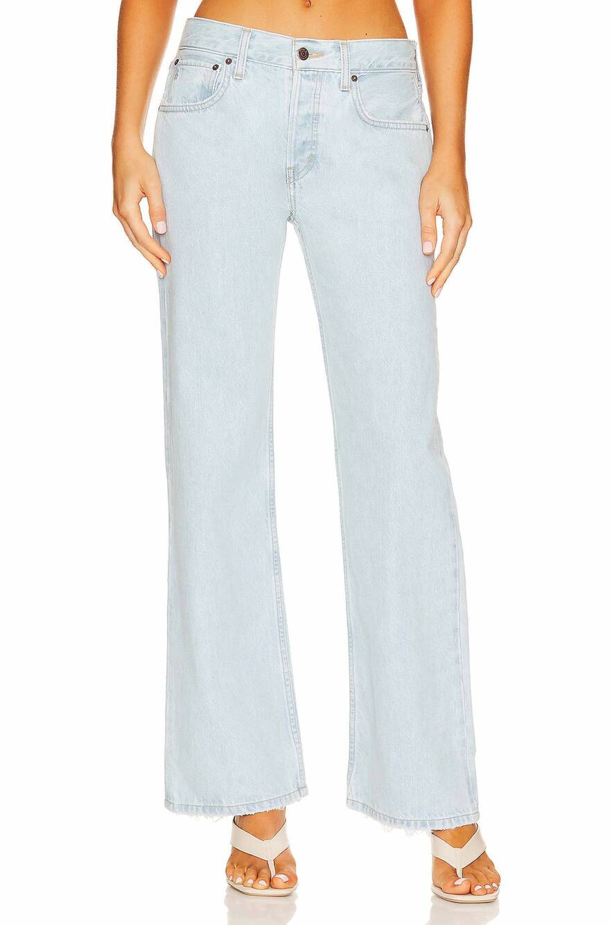 NEW ETICA amis mid rise relaxed boot jeans in blue mist